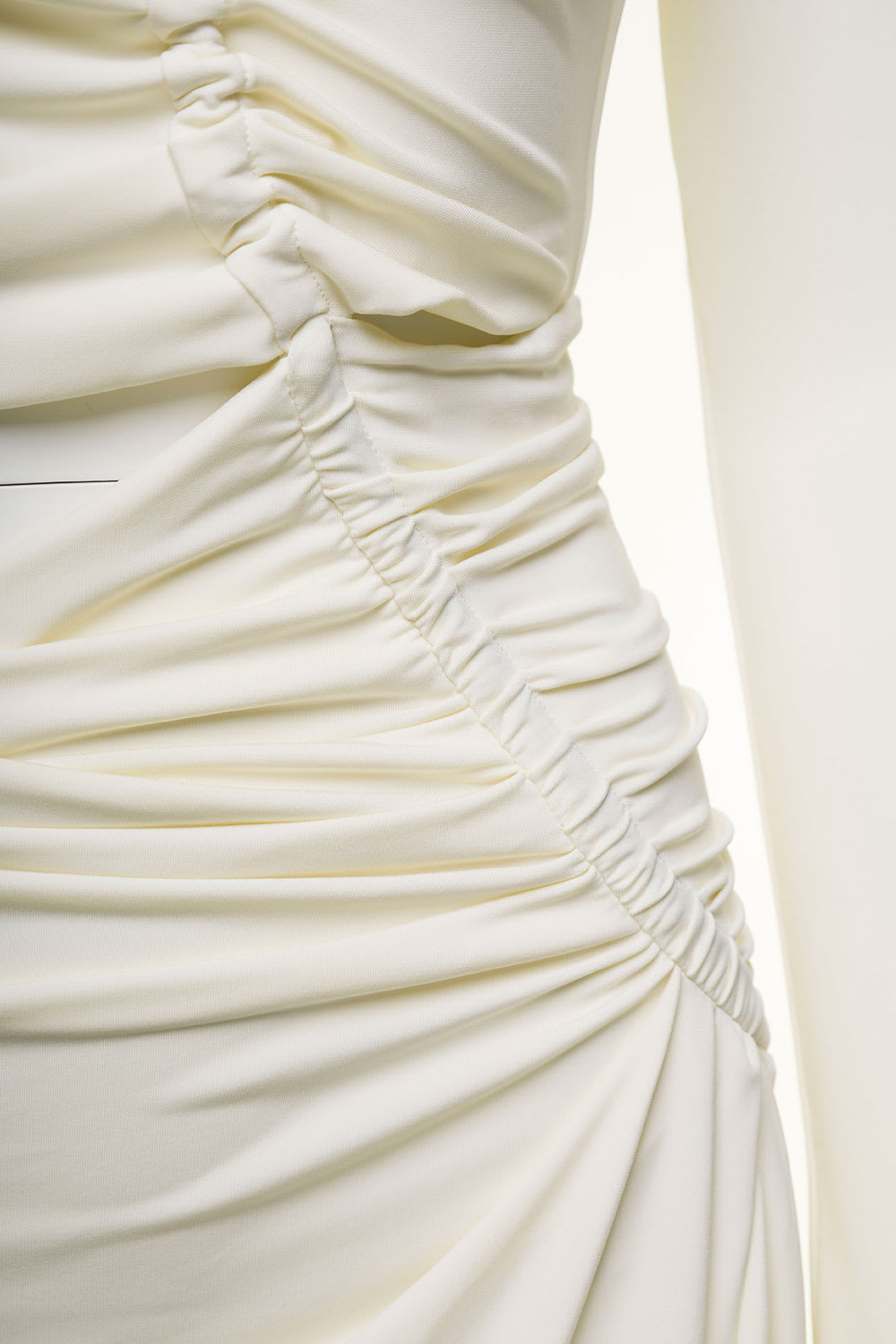 Vi Crepe Draped Midi Dress