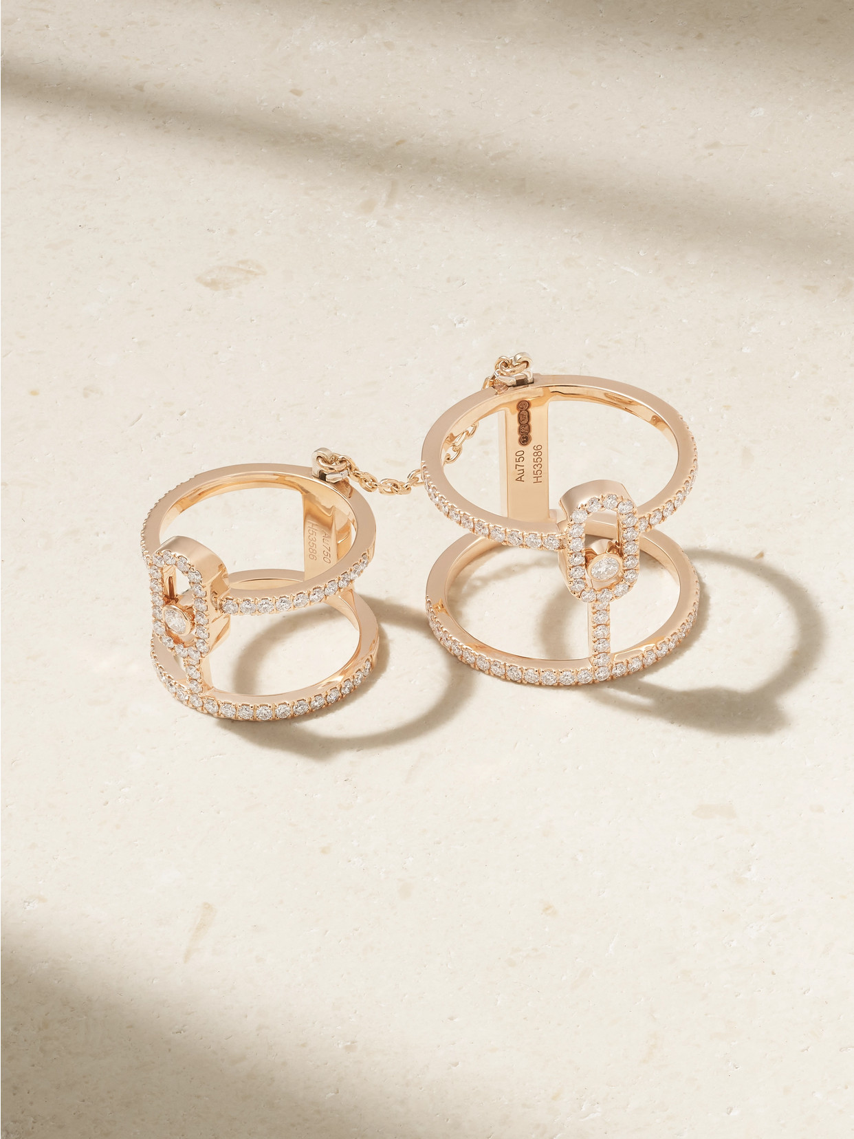 Move Uno Double Convertible 18-karat Rose Gold Diamond Ring - 50