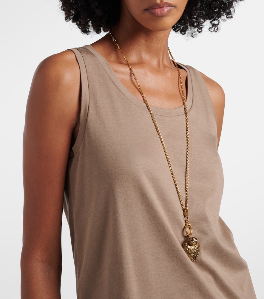 Furetto embellished cotton-blend tank top