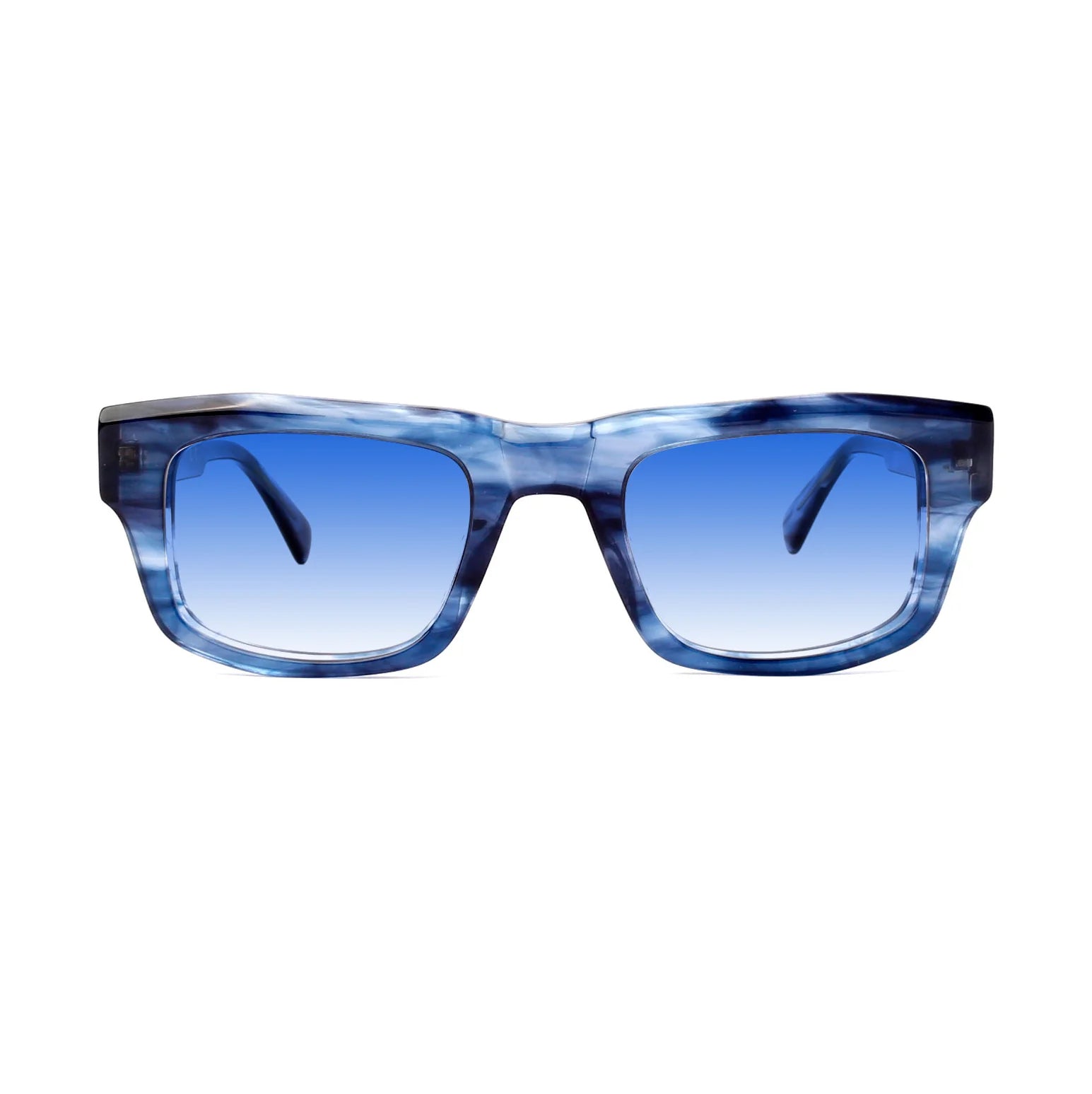 XLAB Unisex XLAB Pantelleria Sunglasses Acetate Blue striated Light blue Squared Nuanced