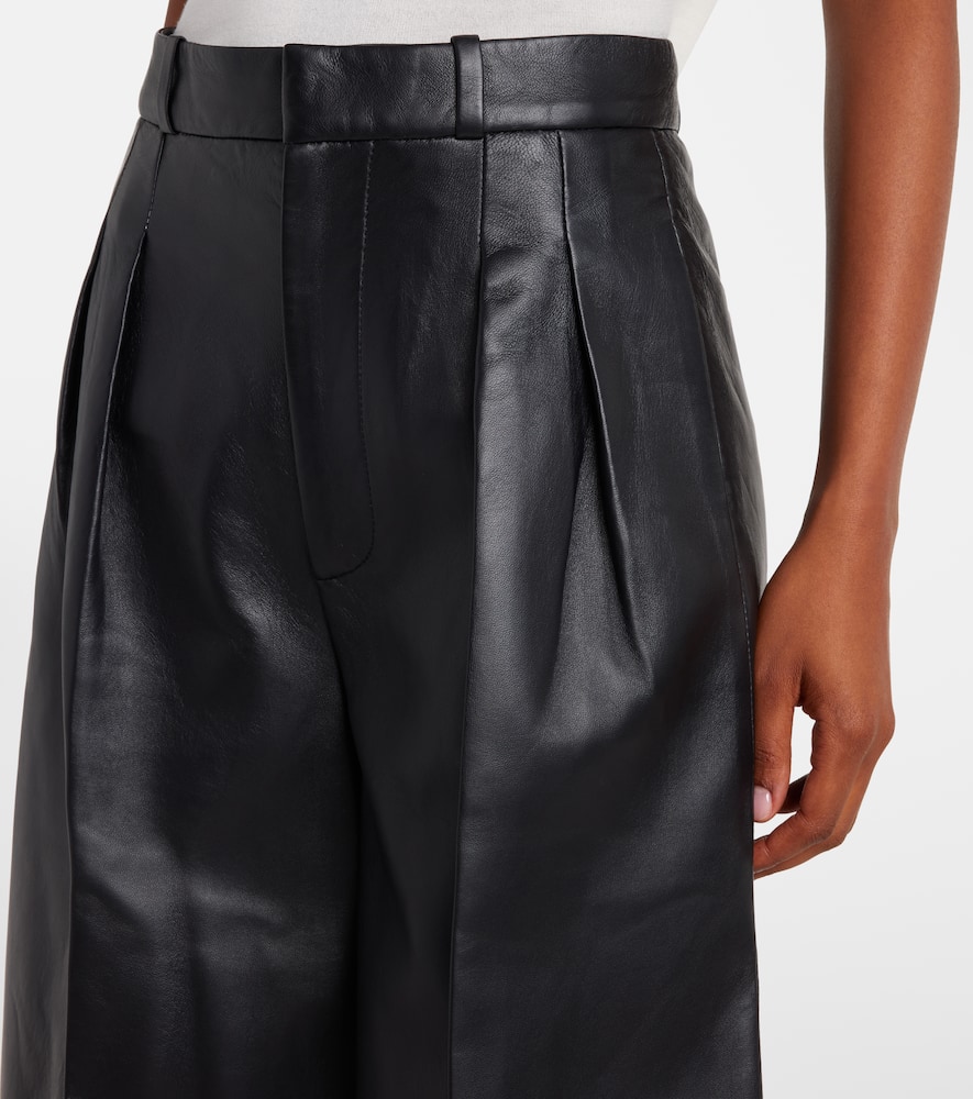 Dash leather barrel-leg pants
