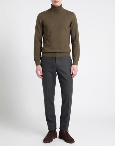 Man Turtleneck Military green Size 38 Virgin Wool