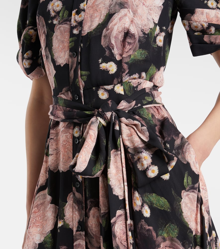 Floral belted shirt dress