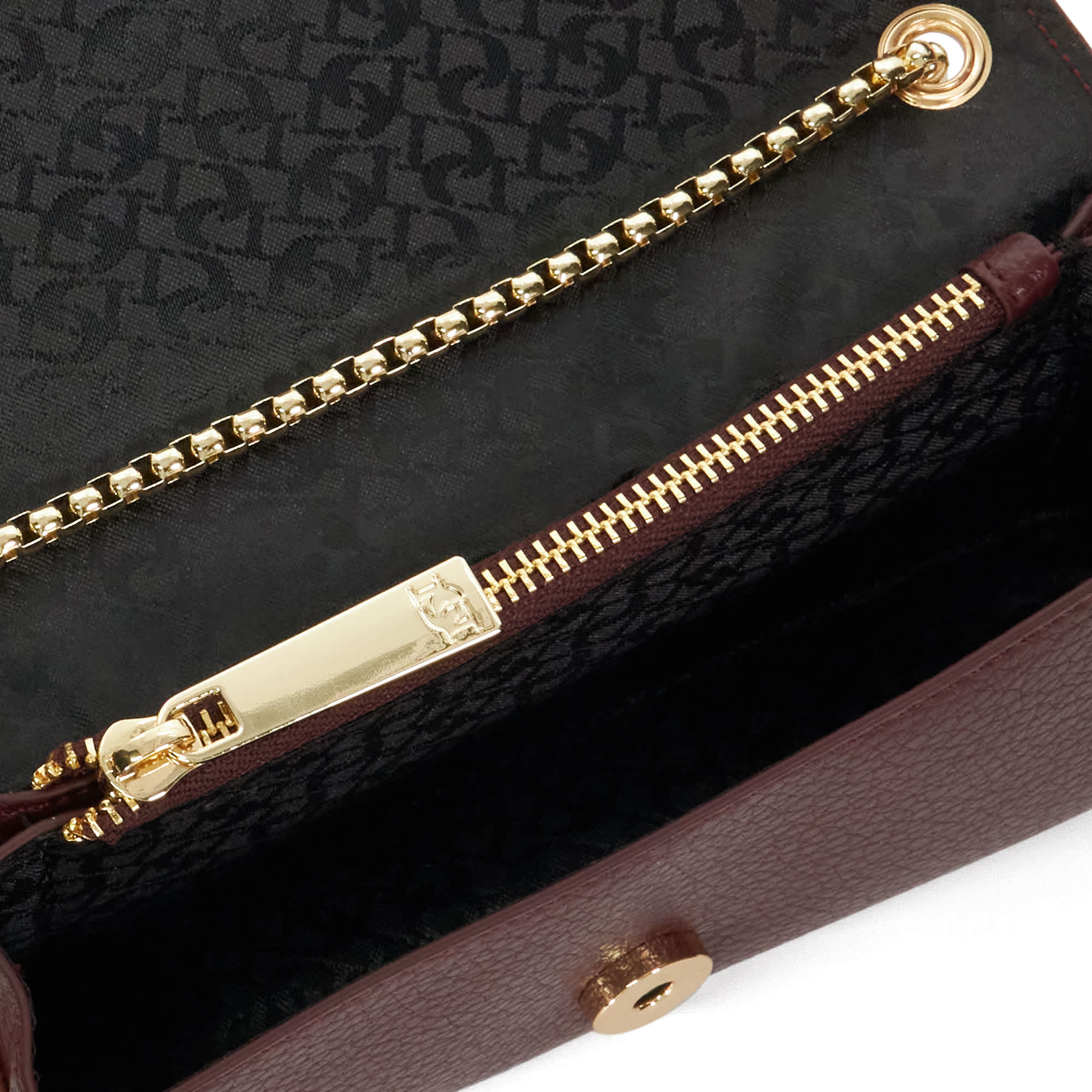 Dune London Womens Accessories Saylors - Logo-Hardware Shoulder Bag - Burgundy Leather - One