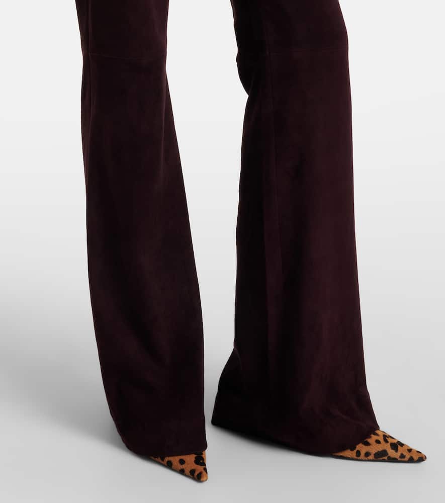 Laurent suede flared pants