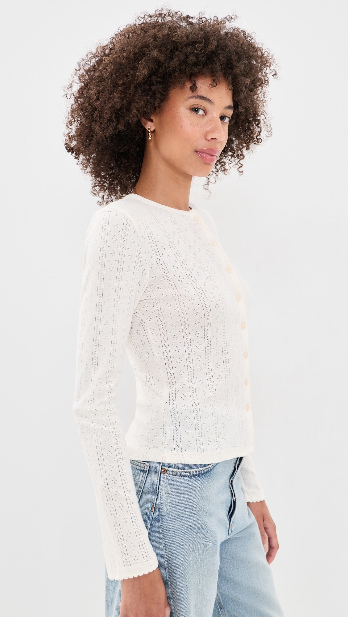 Stargazer Pointelle Cardigan Cloud Dancer