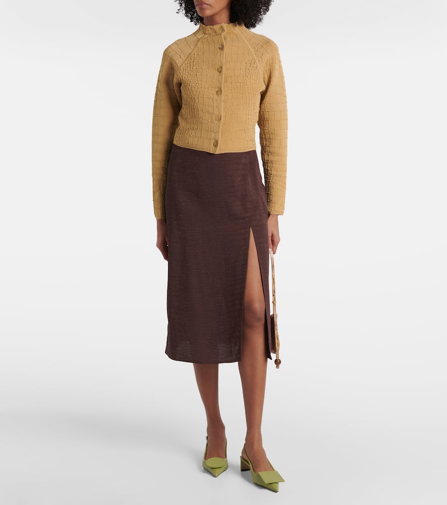 Scala croc-effect cardigan