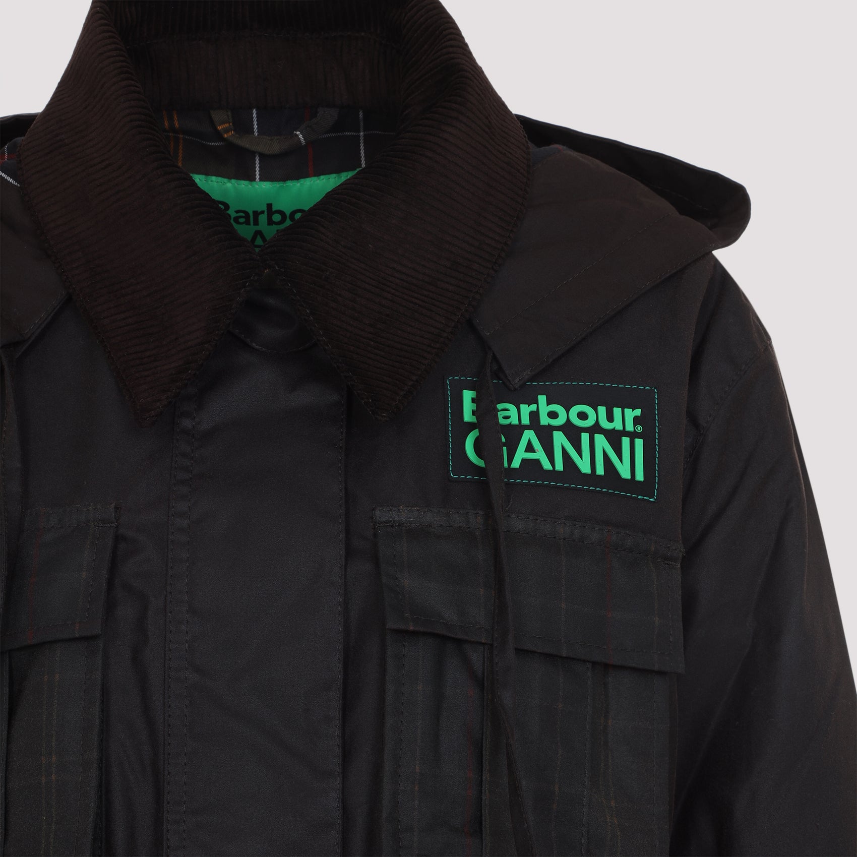 Barbour X Ganni Peplum Wax Jacket