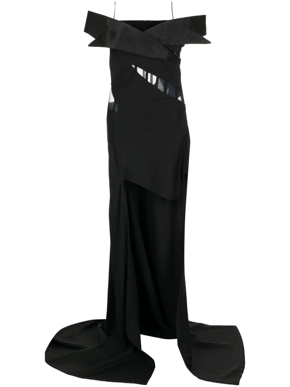 Off-shoulder corset gown - Black