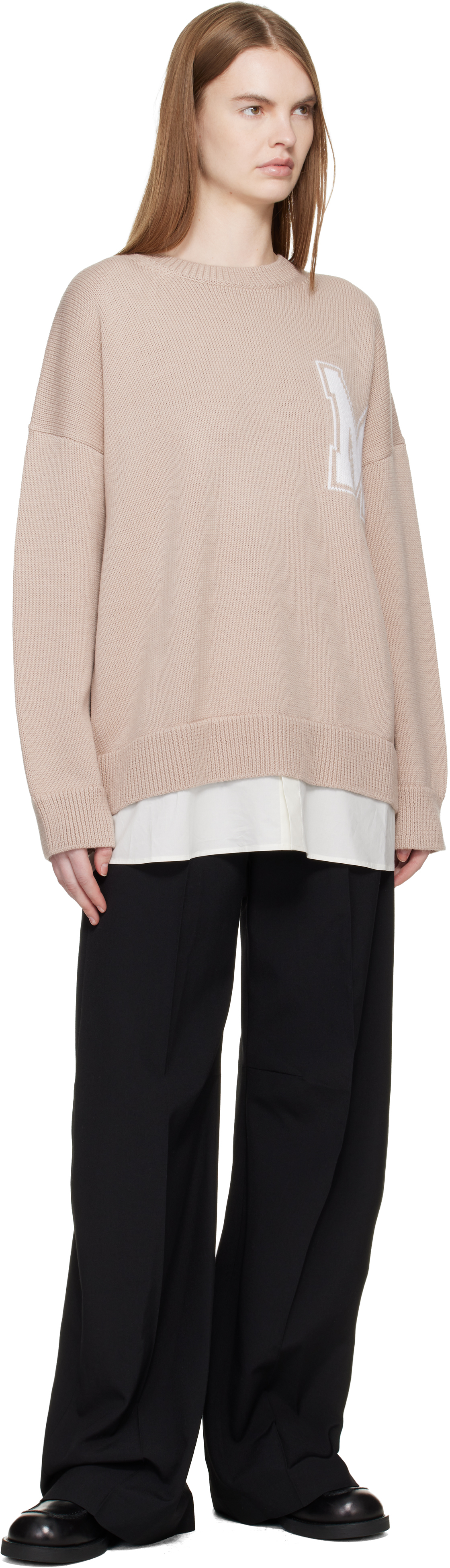Black Wool Wide Leg Trousers