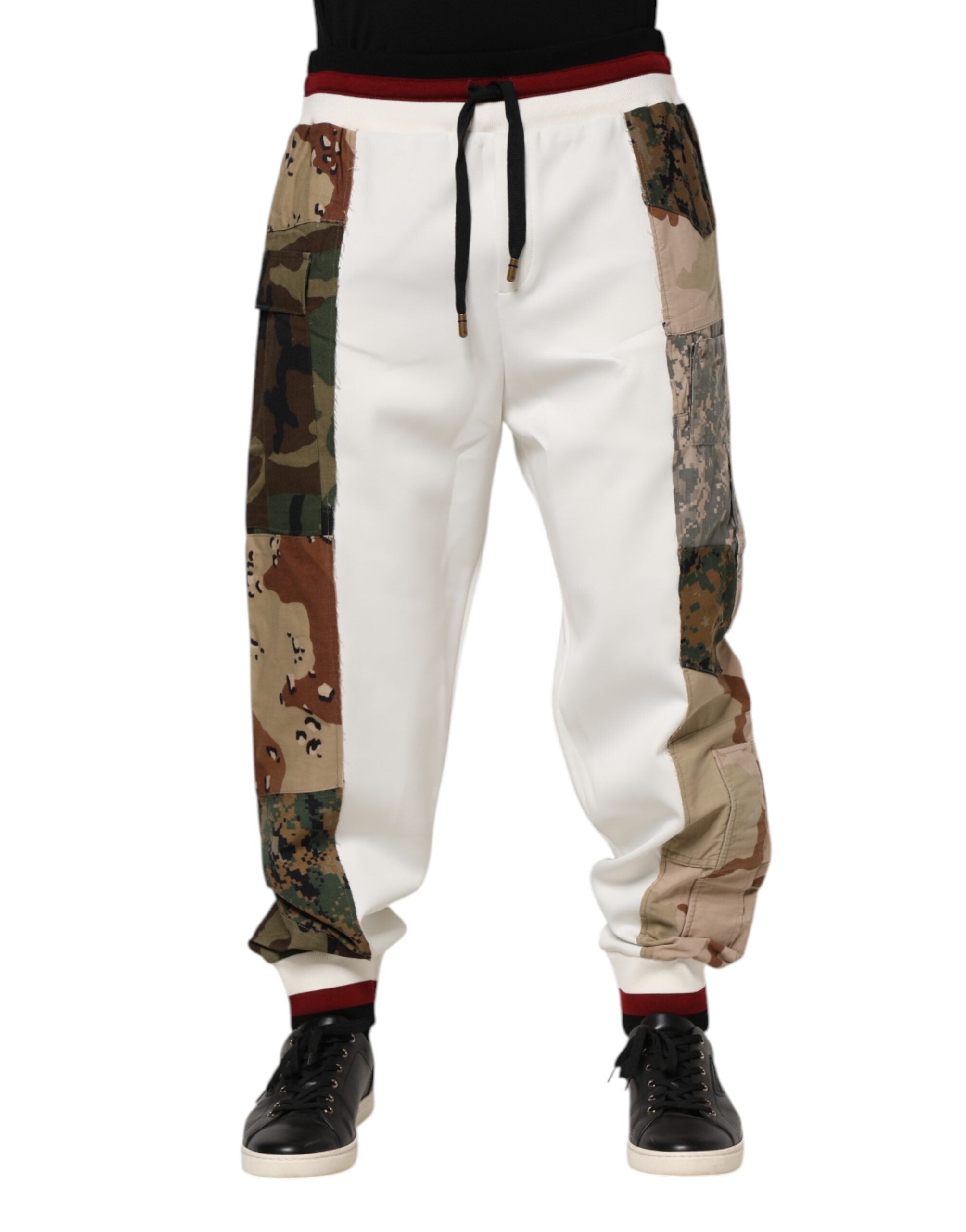 Patchwork Joggers — White