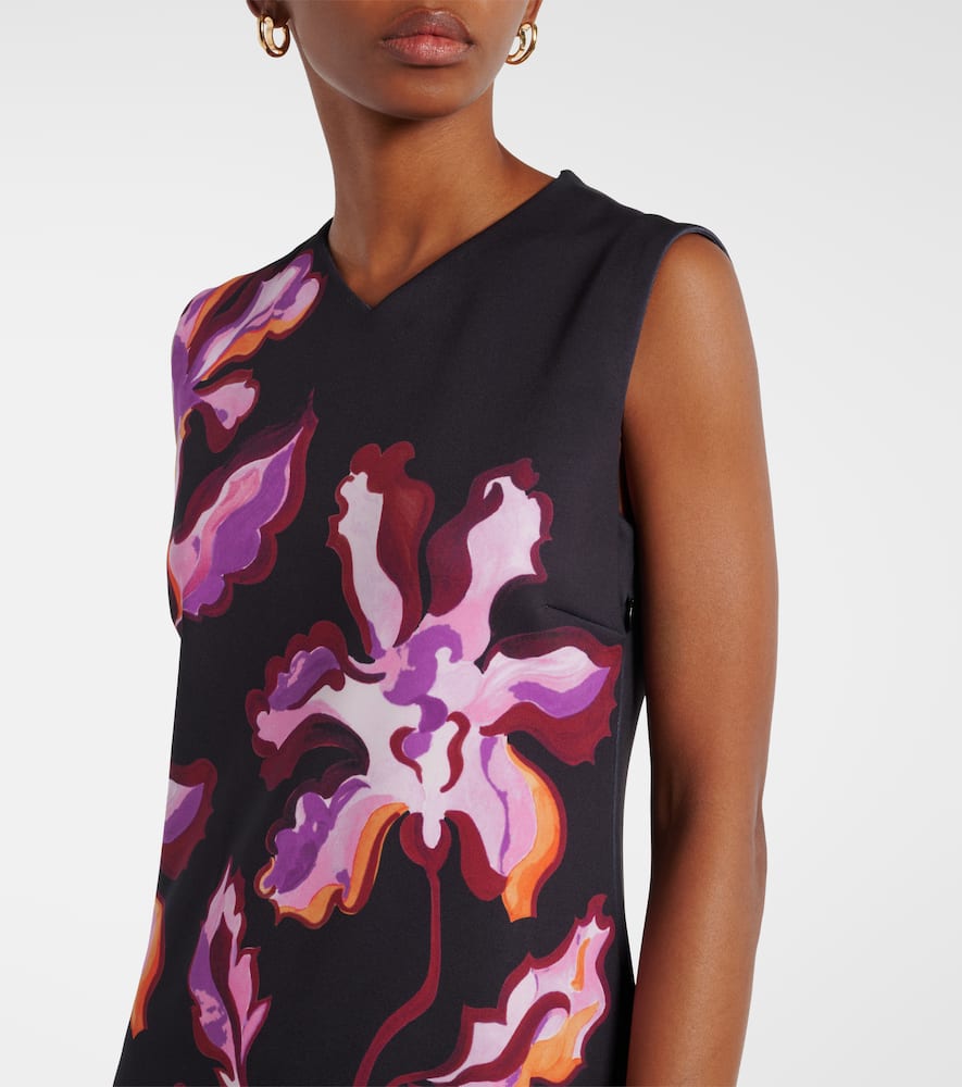 Floral neoprene midi dress