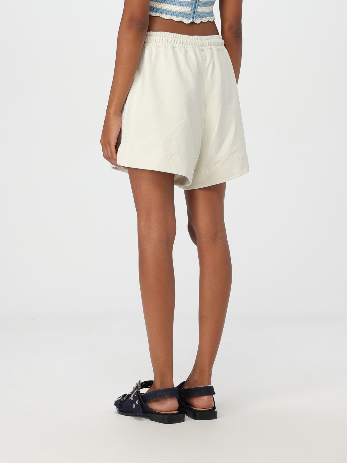 Logo-embroidered organic cotton shorts - Neutrals
