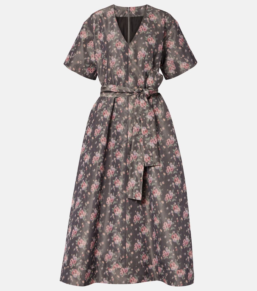 Lunetta floral taffetta midi dress