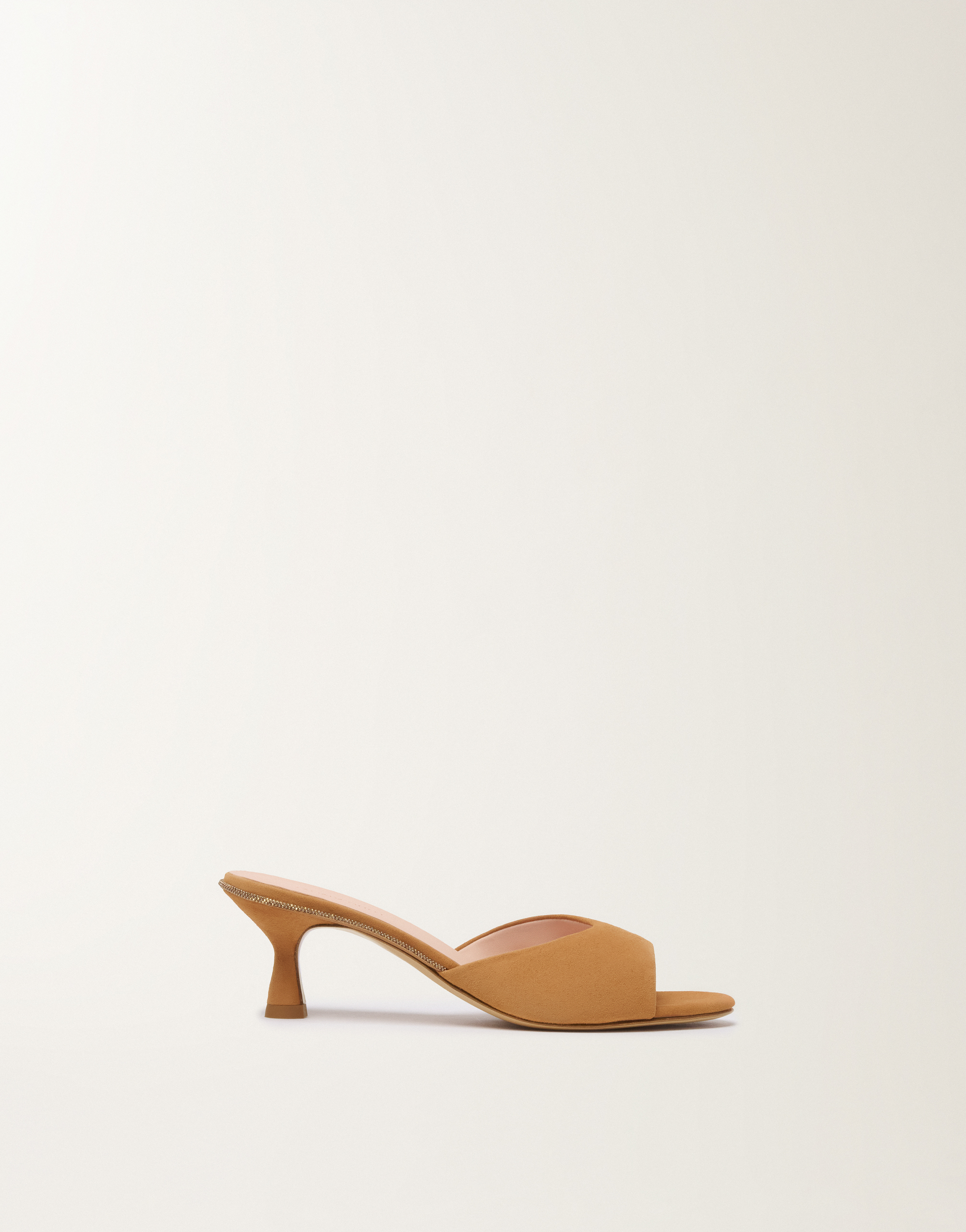Suede mules, leather