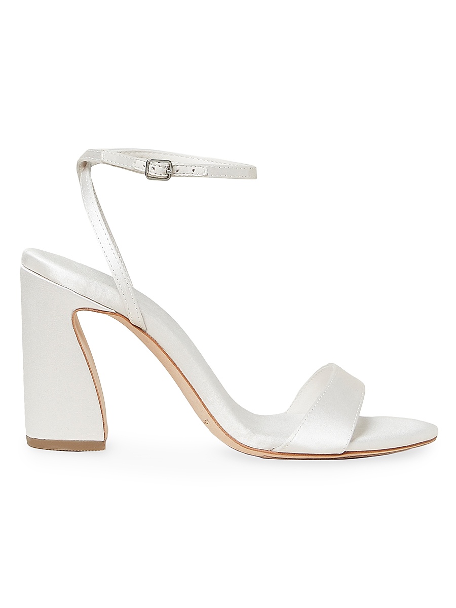 Women's Malia 90MM Curved-Heel Satin Sandals - Cream