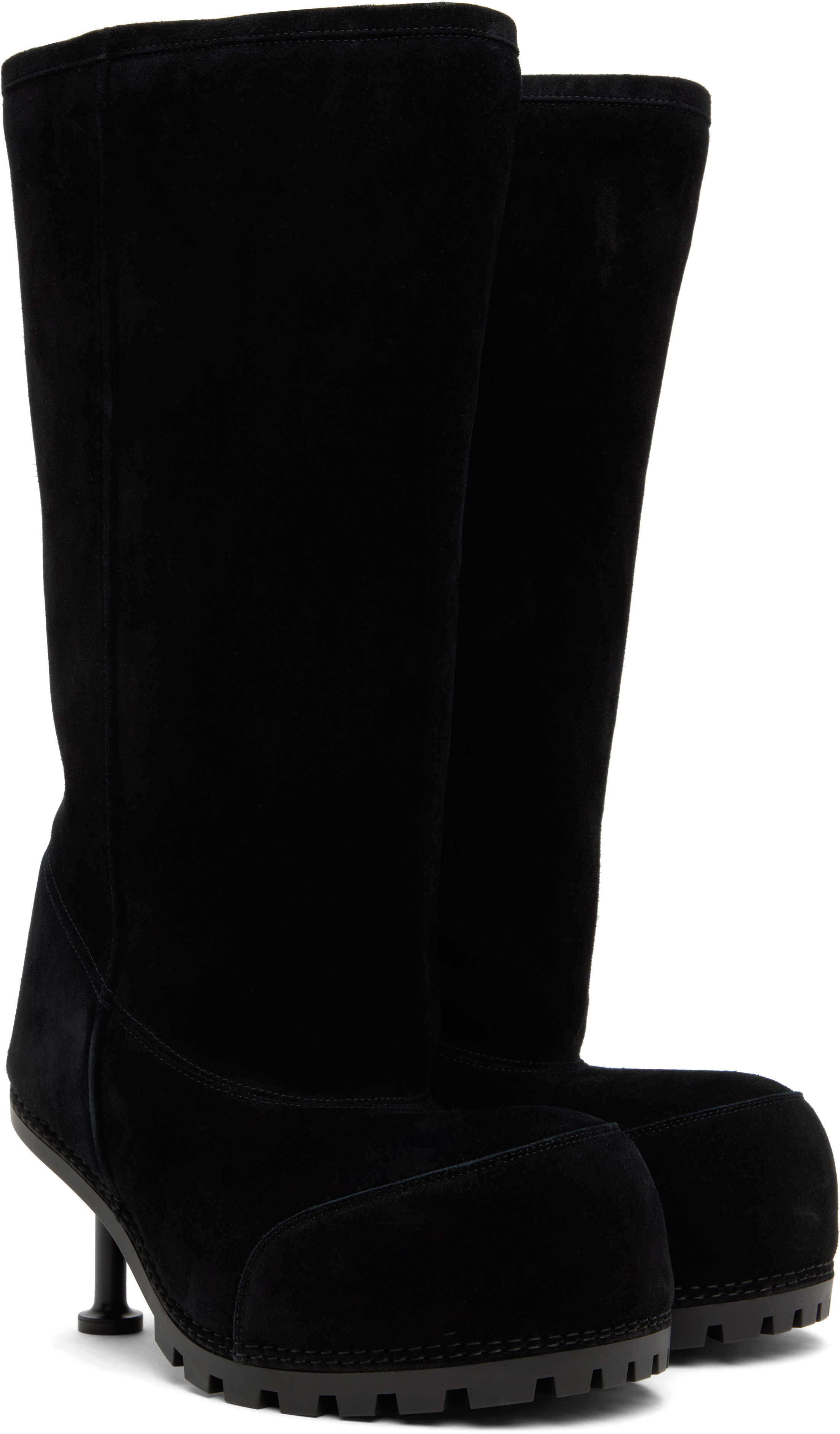 Balenciaga Black Alaska Fur 90mm High Boots