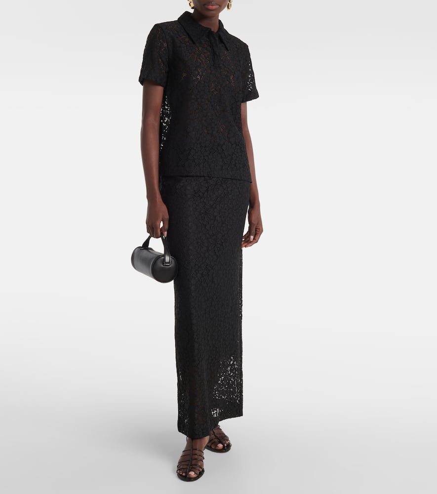 Kennedy floral lace polo shirt