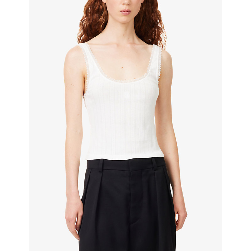Womens Lacie Pointelle-Jersey Cotton Tank Top