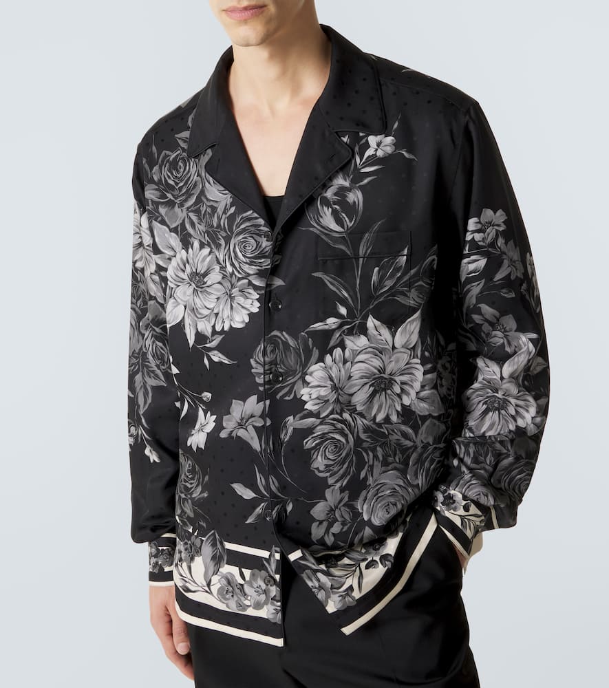 Floral polka-dot silk shirt