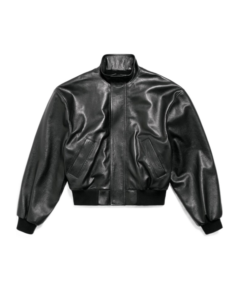 High-Neck Leather Jacket