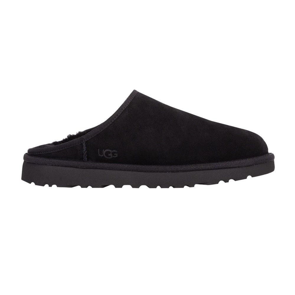 Men's Classic Slip-on Slippers in Black, Size UK 9 