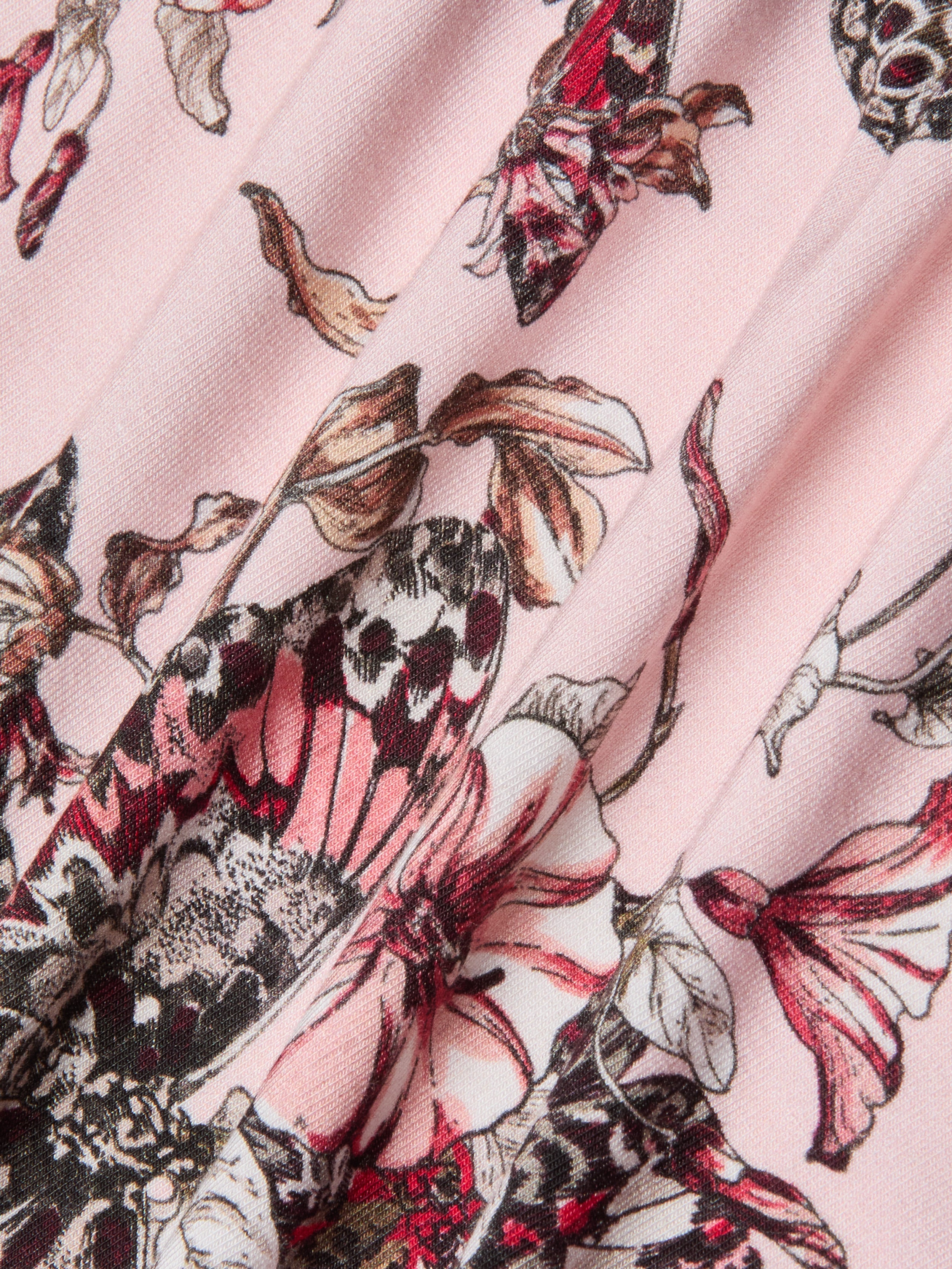 Ressi Fitted T-Shirt In Nectar Pink Multi Butterfly Jungle