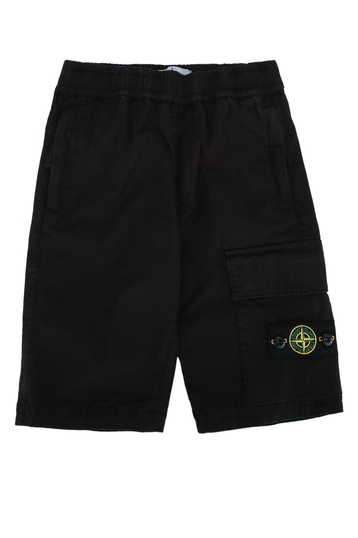 Compass-Patch Cargo Cargo Shorts — Black