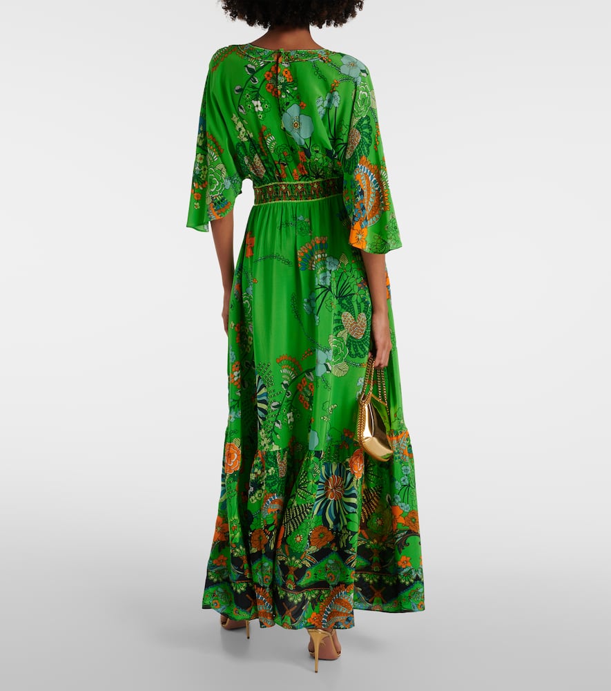 Camilla Embellished floral silk maxi dress