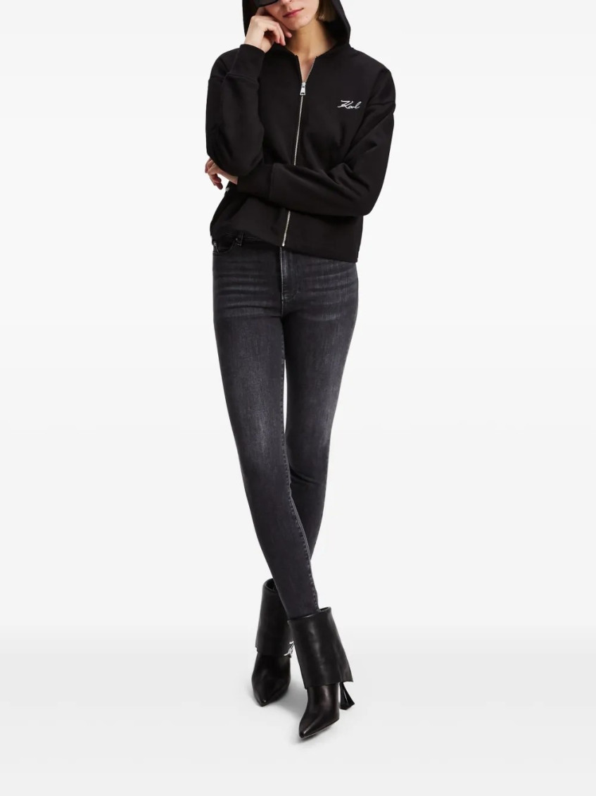 Karl Lagerfeld logo-print hoodie - Black