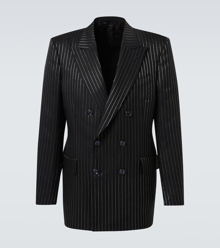Striped wool and silk lamé blazer