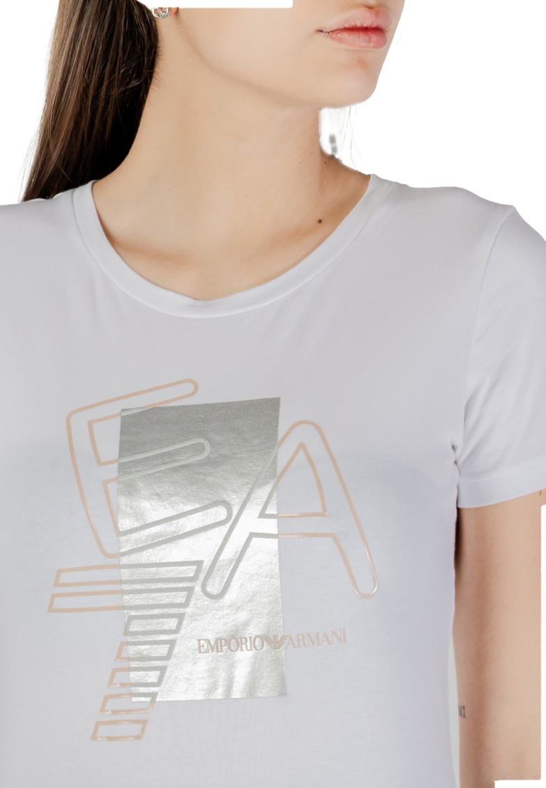 White Logo Round Neck T-Shirt