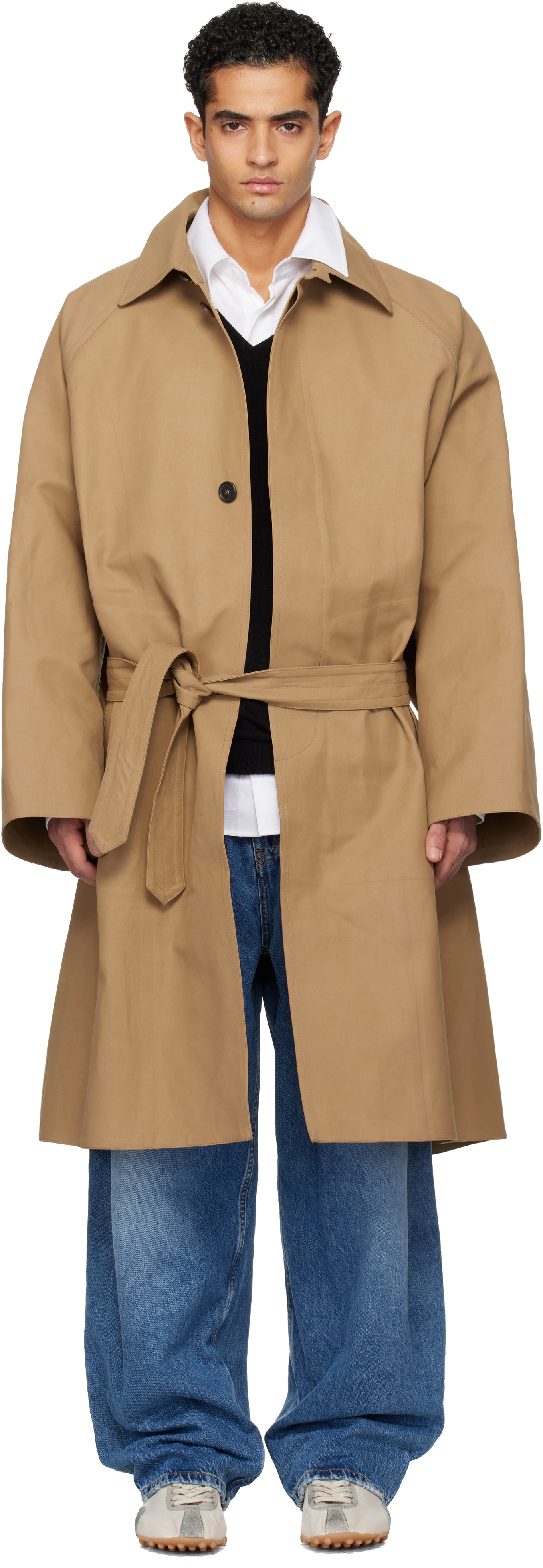 Tan Twill Trench Coat