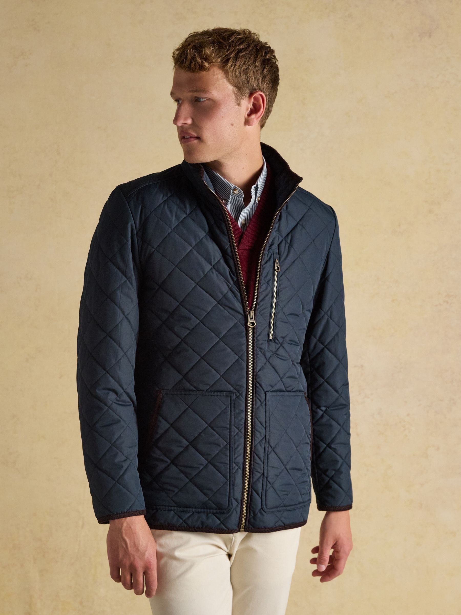 Maynard Navy Diamond Quilted Jacket