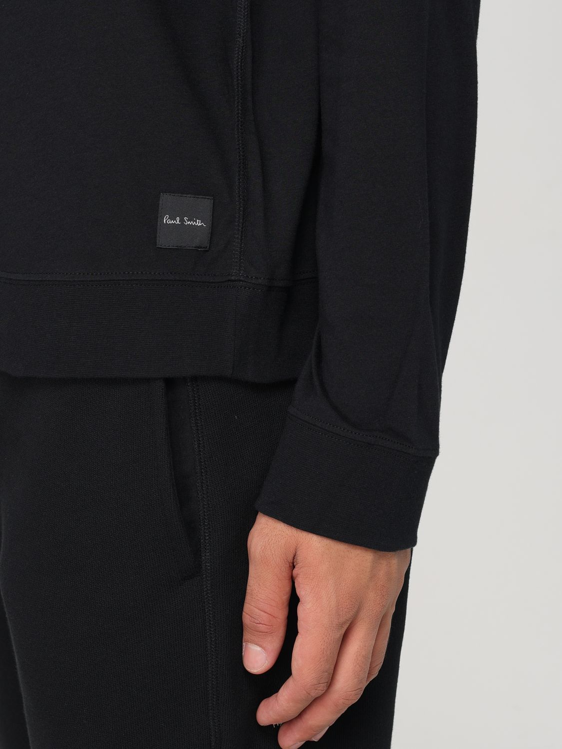 Logo-patch cotton sweatshirt - Black