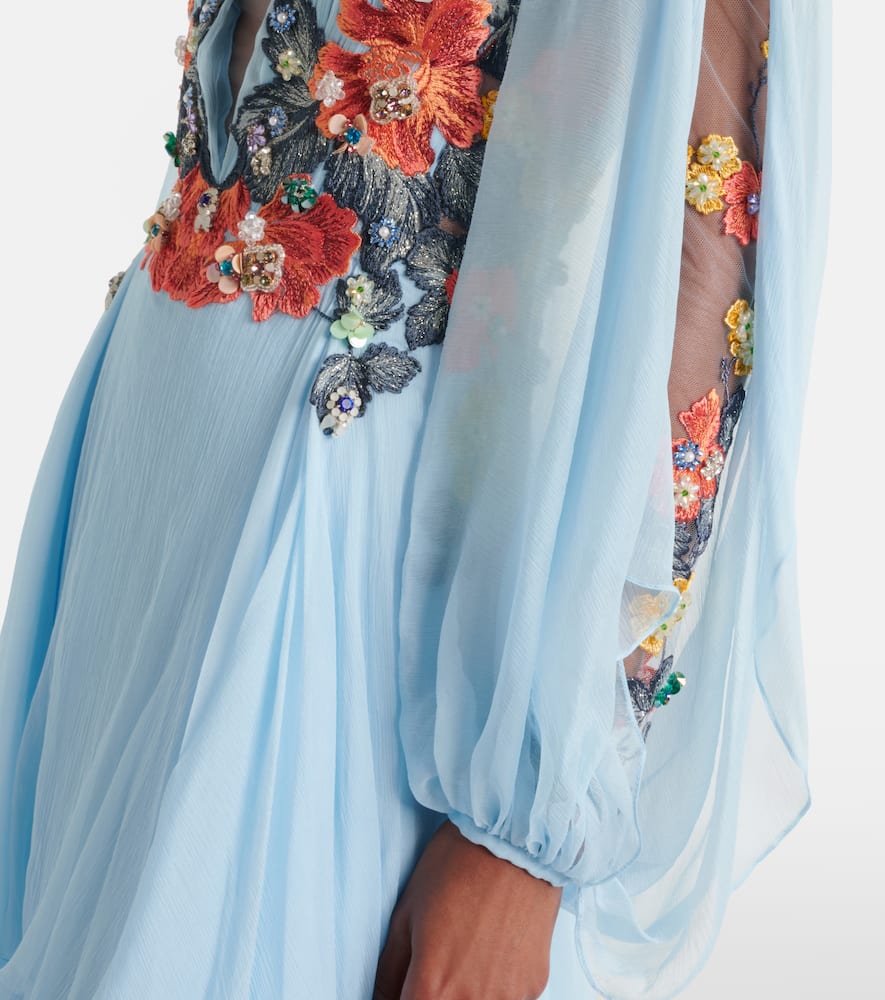 Floral silk gown