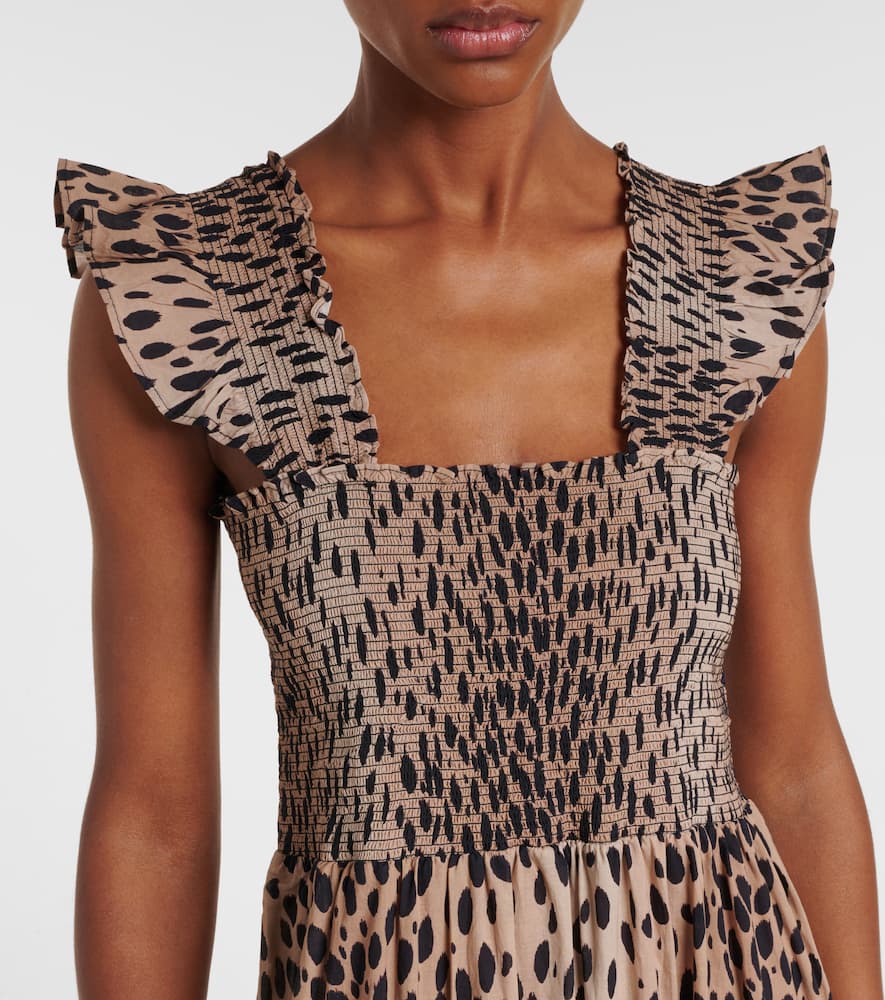 Rixo Tiered leopard-print cotton maxi dress