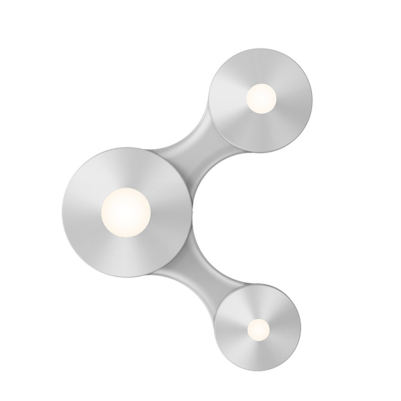 Bright Satin Aluminum LED Surface Mount from the Coral Surface Collection