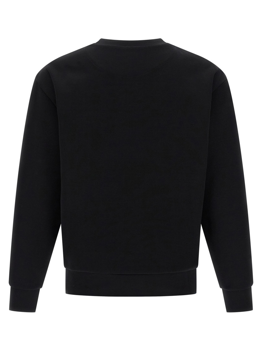 Black Cotton Sweatshirt Nero Exterior: Nylon Felpe - Men