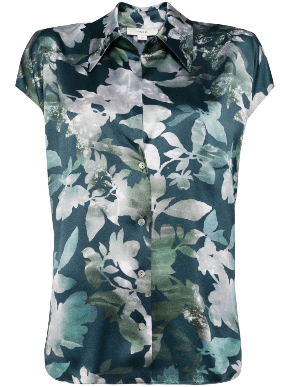Floral-printed shirt - Blue