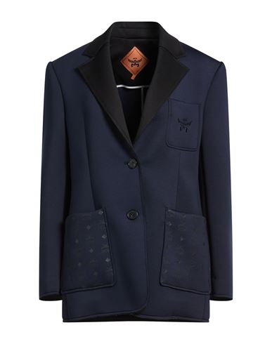 Woman Blazer Midnight blue Size 6 Polyester, Elastane