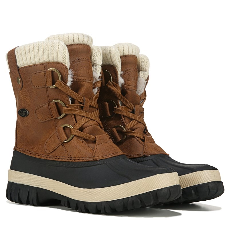 Women's Stormy Weather Resistant Duck Boots (Peanut/Cream/Black)