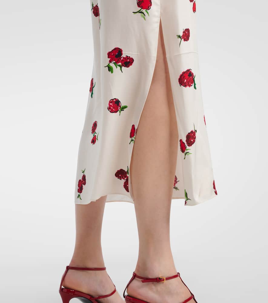 Sicily printed twill slip dress