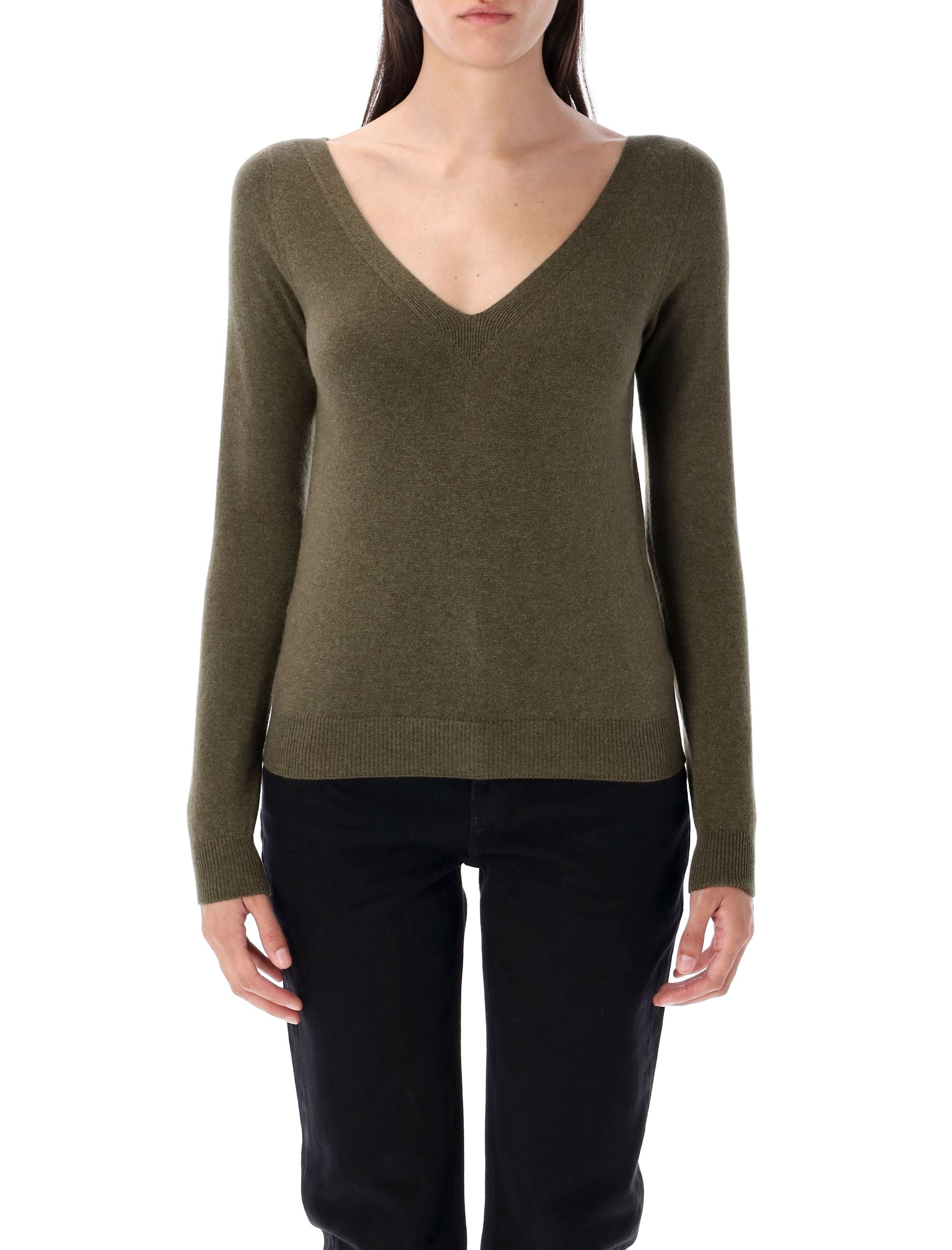 V-neck Sweater in Cashmere
