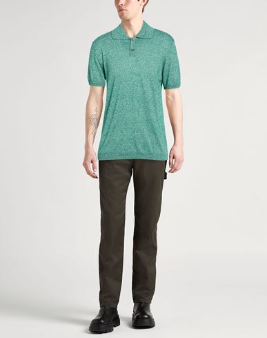 Man Sweater Green Size L Linen, Cotton