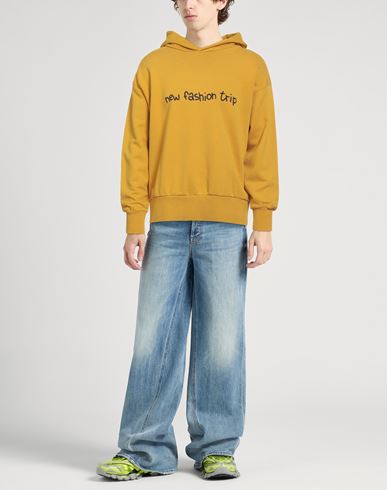 Man Sweatshirt Mustard Size M Cotton