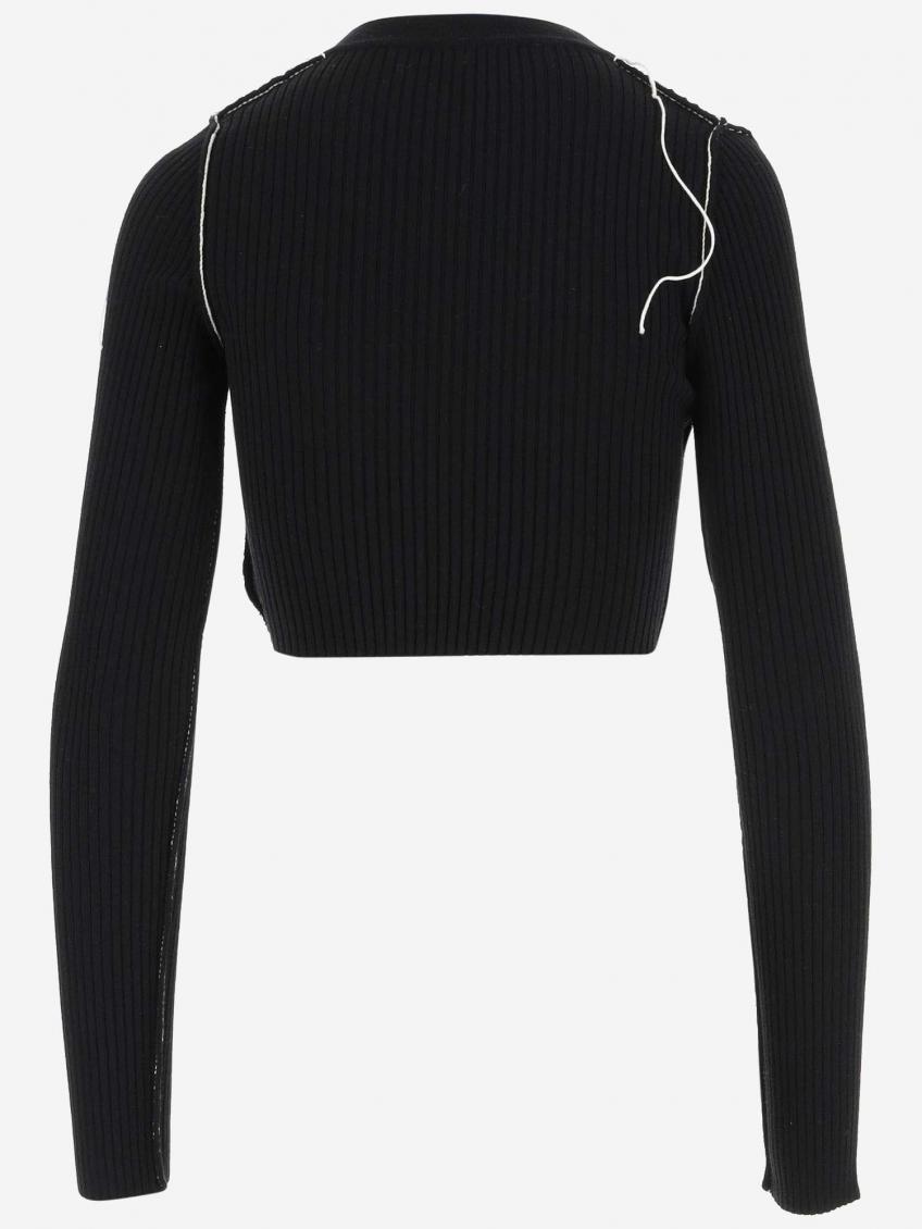 Cropped Cardigan With Logo