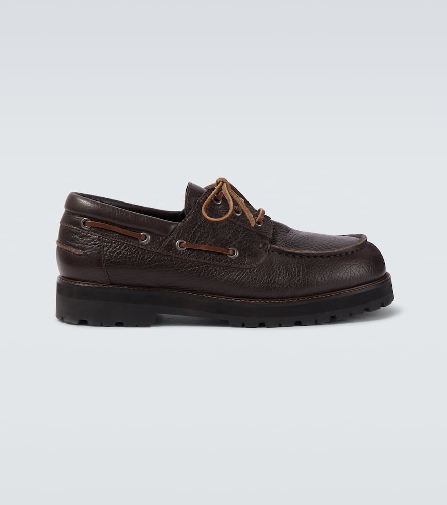 Guston leather boat shoes
