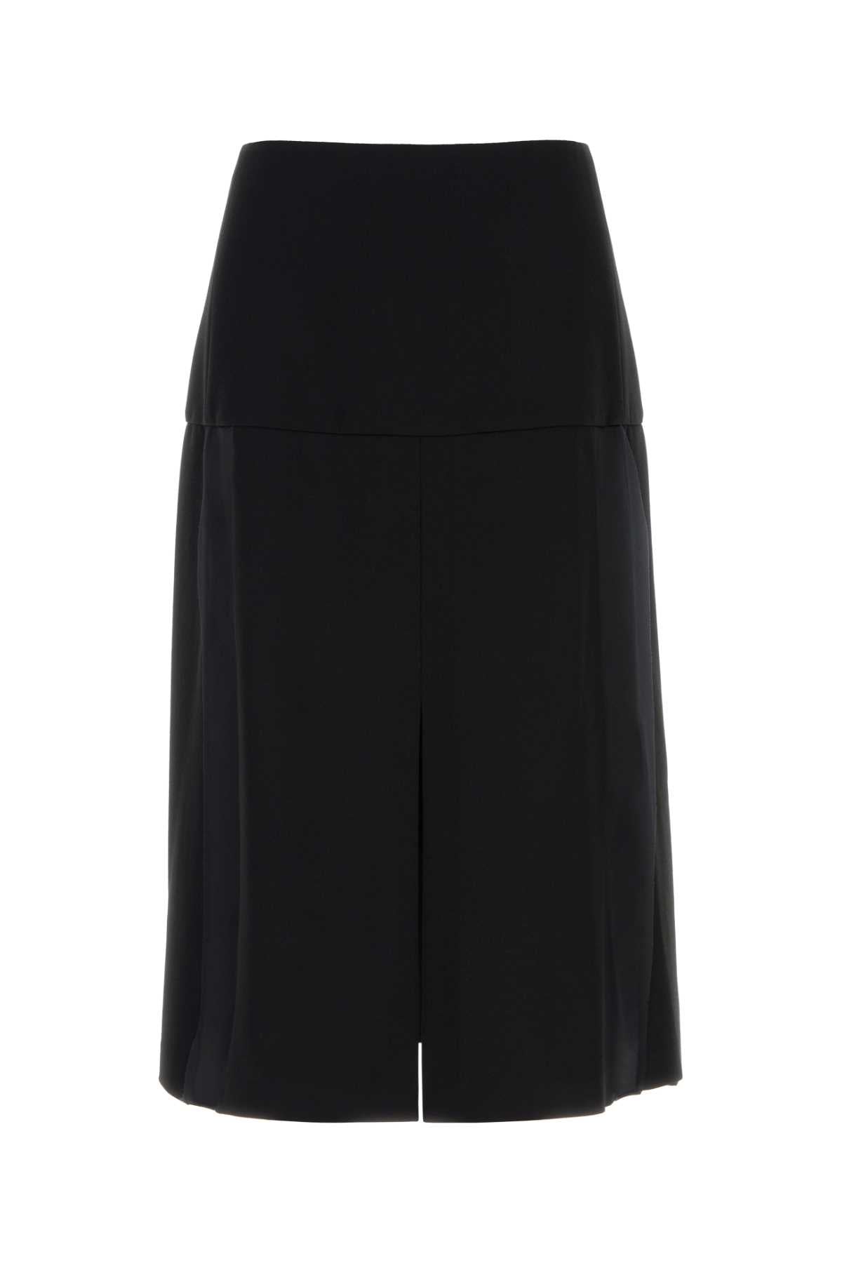 Virgin Wool Tailored Skirt — Black