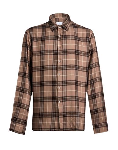 Family First Milano Man Shirt Light brown Size S Polyester, Viscose, Elastane